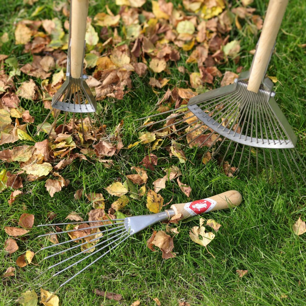 Sneeboer Dutch handcrafted steel leaf rake for serious gardeners